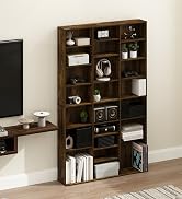 Furinno Jaya DVD Shelf, 24-Shelf Wide CD Rack, Media Shelf with Adjustable Shelves, 8 x 3 DVD Sto...