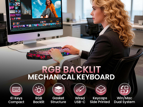 mechanical gaming keyboard wireless backlit keyboard hot swappable highground teclado gamer