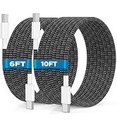 USB C to USB C Cable 6FT+10FT 2Pack 60W iPhone 17 16 15 Charger Cord Long Type C to C Cable Fast ...