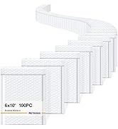Metronic White Bubble Mailers 6x10" 100 PC Self-Seal Bubble Mailer Usable Size 6x9" Thick Padded ...