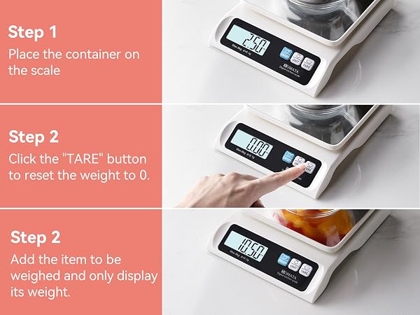 BOMATA 0.1g Food Scale, 13lb Digital Kitchen Scale with Removable Stainless Steel Pan