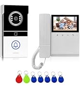Xavhal Doorbell Camera with Monitor Kits, Wired Video Intercom System with 4.3 Inches Clear LCD M...