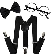 Tatibana Child Kids Suspenders Bowtie Set with Black Glasses - Adjustable Suspender Set for Boys ...