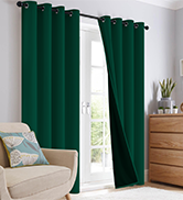 green blackout curtains