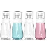 RELANOR Pack 4 Small Spray Bottle Travel Size 2oz/60ml - Fine Mist Mini Empty Spray Bottles - Lea...