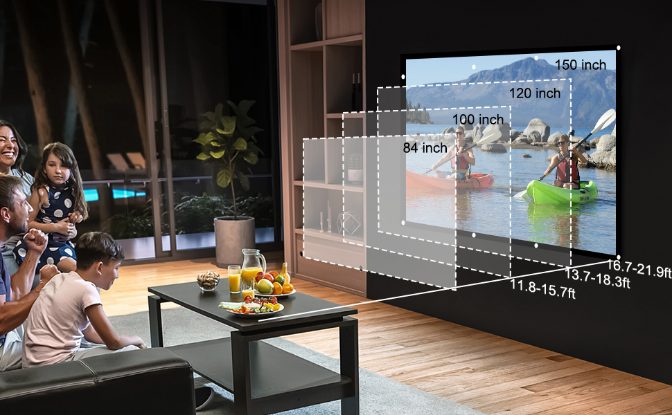 150 inch projector screen indoor outdoor