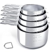 TILUCK Stainless Steel Measuring Cups Set,Kitchen Gadgets for Cooking & Baking,Set of 5 (5, Sliver)