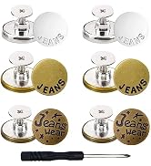 YouOKLight Buttons for Jeans,17 mm no-sew nailess Removable Metal Jeans Buttons Replacement Repai...