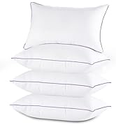 JOLLYVOGUE Pillows Queen Size Set of 4, Washable Supportive Bed Pillows with Super Soft Down Alte...