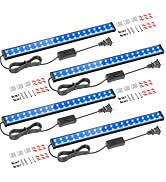 365nm Black Light Bar 1FT, LED Blacklight Strips for Uranium Glass, 4 Pack | 6FT Long Cord W/ Inl...
