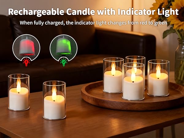 Rechargeable Candle with Indicator Light
