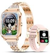 Efolen Smart Watches for Women with Diamonds (Answer/Make Call), 1.57'' Bluetooth Smartwatch for ...