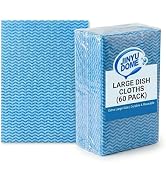 JINYUDOME Blue Handi Wipes Disposable Dish Cloths Heavy Duty Kitchen Towels Reusable Cleaning Wip...