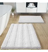 Yimobra Washable Bathroom Rugs Sets 2 Piece, Non Slip Quick Dry Absorbent Bath Mat Set, Plush Che...