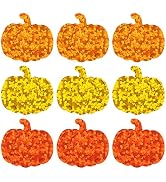 Alynta Fall Thanksgiving Pumpkin Stickers - 600Pcs 1.5 Inch Holographic Pumpkin Stickers Autumn L...