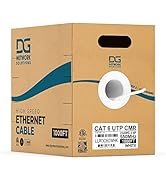 DG Cat6 Riser (CMR), 1000FT, Unshielded, 23AWG, Solid Bare Copper, Up to 10Gb Speeds, No Spline, ...