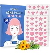 LitBear Acne Patch Pimple Patch, Pink Heart & Star Shaped Absorbing Cover Hydrocolloid Patches Fo...