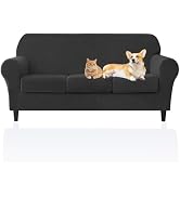 Deisy Dee Velvet Couch Covers - Stretch Soft Sofa Slipcovers for 3 Cushion Couch - Pet Friendly a...