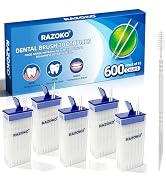 RAZOKO Interdental Toothpicks,Total 600 Count (5 Packs) Disposable Oral Pick,Food-Grade Plastic I...