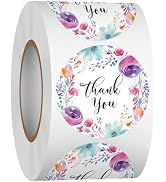 Louise Maelys 500 Pcs Floral Thank You Stickers Roll, 1.5 Inch Flowers Holiday Stickers for Kids ...