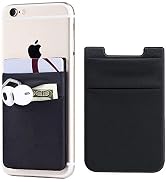 Fulgamo 2Pack Adhesive Phone Pocket,Cell Phone Stick On Card Wallet Sleeve,Credit Cards/ID Card H...