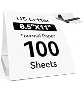 Thermal Printer Paper 8.5 x 11 Inch, 100 Sheets US Letter Size Continuous Folded Thermal Paper, C...