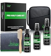 Jiskan Pro Golf Care Kit System Includes Golf Grip Cleaner Club Cleaner Club Polish Club Brush Go...