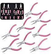 SPEEDWOX 8pcs Jewelry Pliers Set Jewelry Making Tools Nylon Flat Jaw Pliers Flat Nose Pliers With...