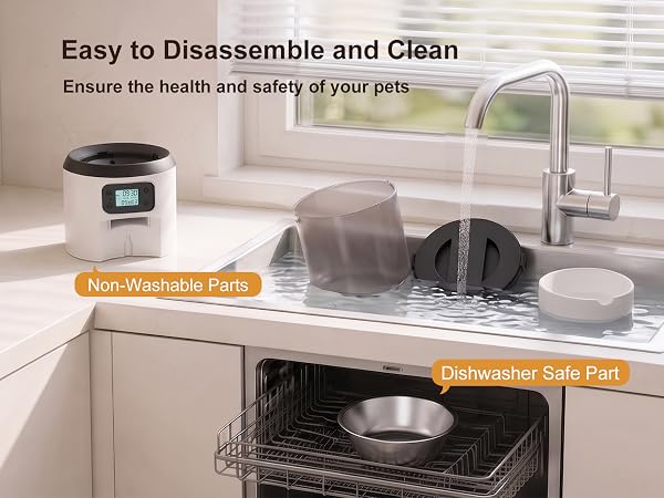 Automatic Cat Feeders, 4L Timed Cat Dry Food Dispenser Auto Pet Feeder Portion Control 9 Meals Day