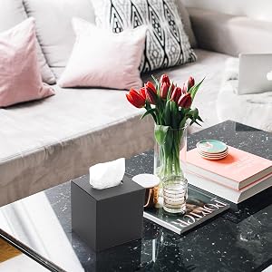 decorative tissue box cover in bedroom