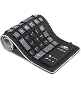 sungwoo Foldable Silicone Keyboard USB Wired Waterproof Rollup Keyboard for PC Notebook Laptop (B...