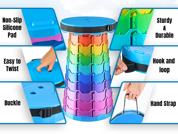 Upgraded Foldable Stool Thickened, Portable Collapsible Stool Retractable Stool for Fishing