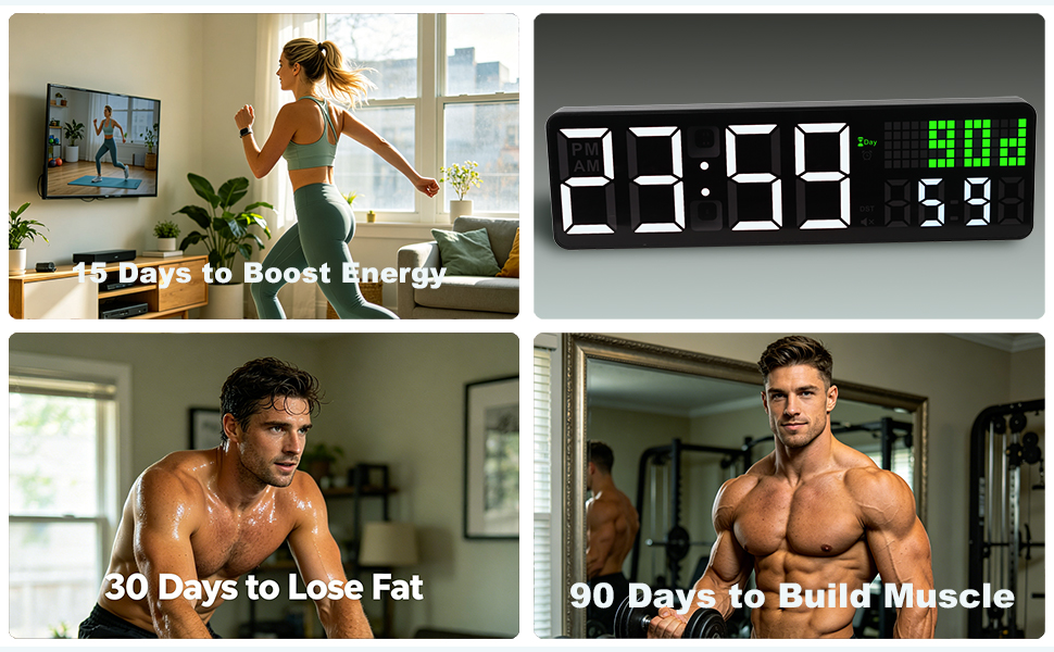 gym clock with days countdown