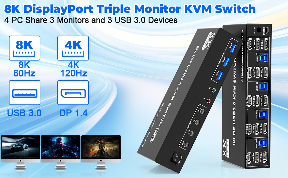 3 displayport kvm