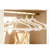 Clear Acrylic Hangers Glittery Hangers Sparkling Hangar with Gold Glitter | 10Pcs Transparent Gli...