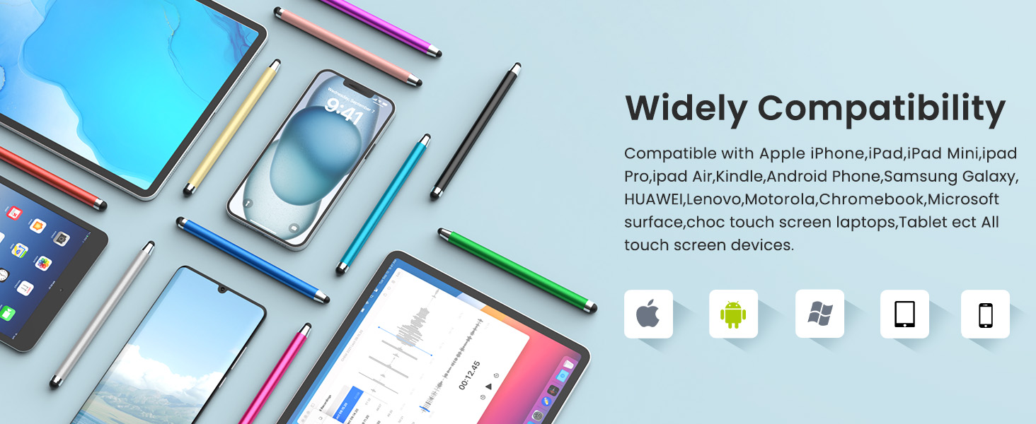 Compatible for ipad, iphone and all touch screens
