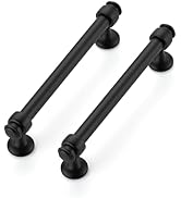 Ravinte Decor 12 Pack Cabinet Handles Black Aluminum Drawer Pulls – 5" Hole Center Kitchen Cabine...