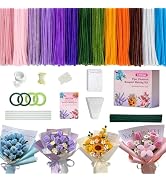 Lemosyu 850PCS Pipe Cleaner Flower Kit, 13 Colors Thick Chenille Stems (8mm) with Manual & Video ...