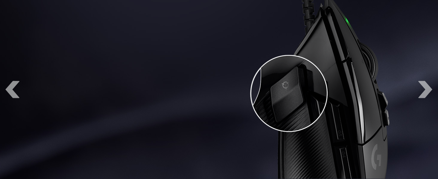 A zoom of the side buttons of G502 X Corded