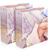 Mini 3 Ring Binder 5.5 x 8.5, 2-Inch Binder, Round Ring, Pink, 2 Pack