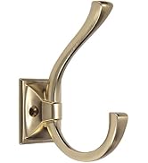 TUNNY Antique Design Wall Hanging Coat Hooks - Champagne Bronze Coat Hooks, Pack for 5 Entry Shoe...