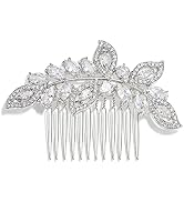 EVER FAITH Cubic Zirconia Austrian Crystal Leaf Wing Bridal Wedding Hair Side Comb Clear