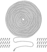 Ceiling Fan Pull Chain, 236" Stainless Steel Ball Chain with 30 Connectors, Extra Long Rust Proof...