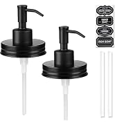 Amolliar Mason Jar Liquid Soap Dispenser Pump, Rust Proof Stainless Steel Lid, Cute Farmhouse Dec...