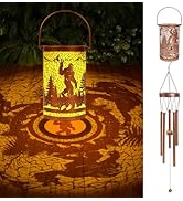 Bigfoot Gifts Wind Chimes for Outside - Wxiben Big Foot Wind Chimes Solar Lantern, Sasquatch Gift...