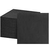 FLOWERCAT 100-Count 2-Ply Black Cocktail Napkins - Black Beverage Napkins Disposable Premium Qual...