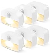 ZISUYU 6 Pack Motion Sensor Light Indoor, Battery Operated Stair Light, Wireless Stick on Anywher...