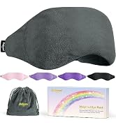 BeHoomi Sleep Mask, Weighted Eye Mask for Sleeping Microwave Warm Eye Compress, Natural Flaxseeds...