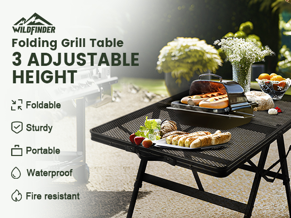 folding grill table