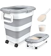 Komzon Rice Storage Container, Collapsible Airtight 10-40 Lb Rice Storage Container, 25lb Pet Dog...